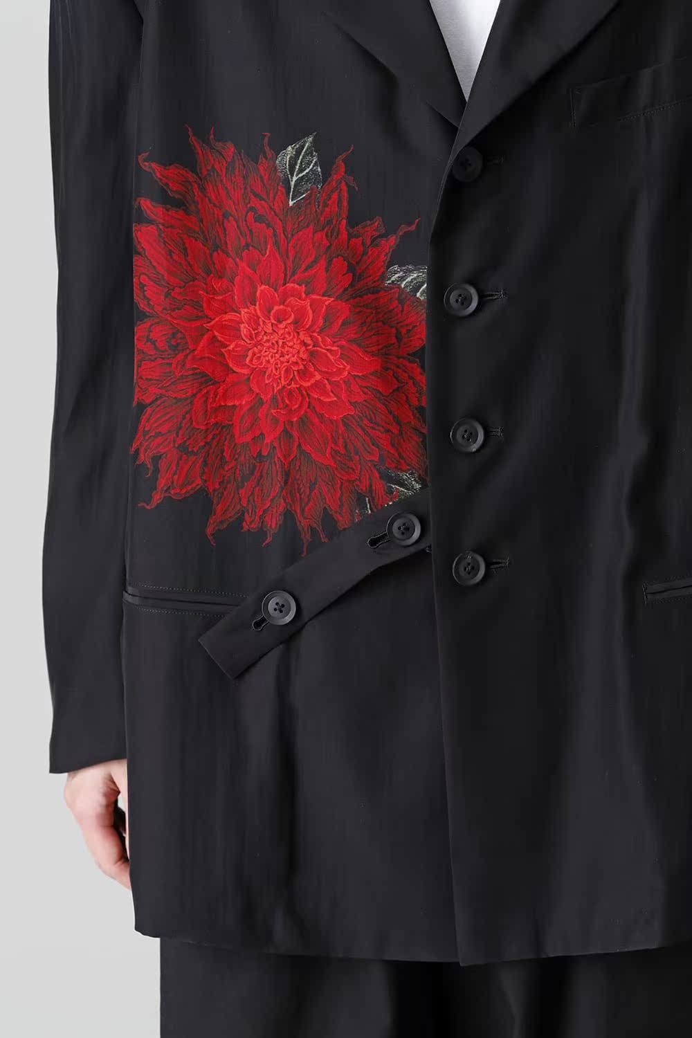 Self-made Yohji Dark Blazer – 22SS Red Dahlia Yamamoto Floral Jacket Couples