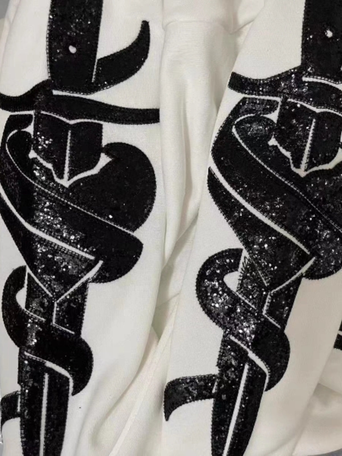 Self-made Amiri Sword Hoodie High Street Embroidery Heavyweight Sequin Detail