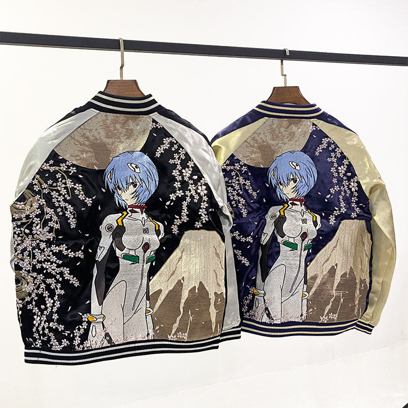 EVA Japan X Rei Ayanami Edition Embroidered Yokosuka Reversible Jacket Casual