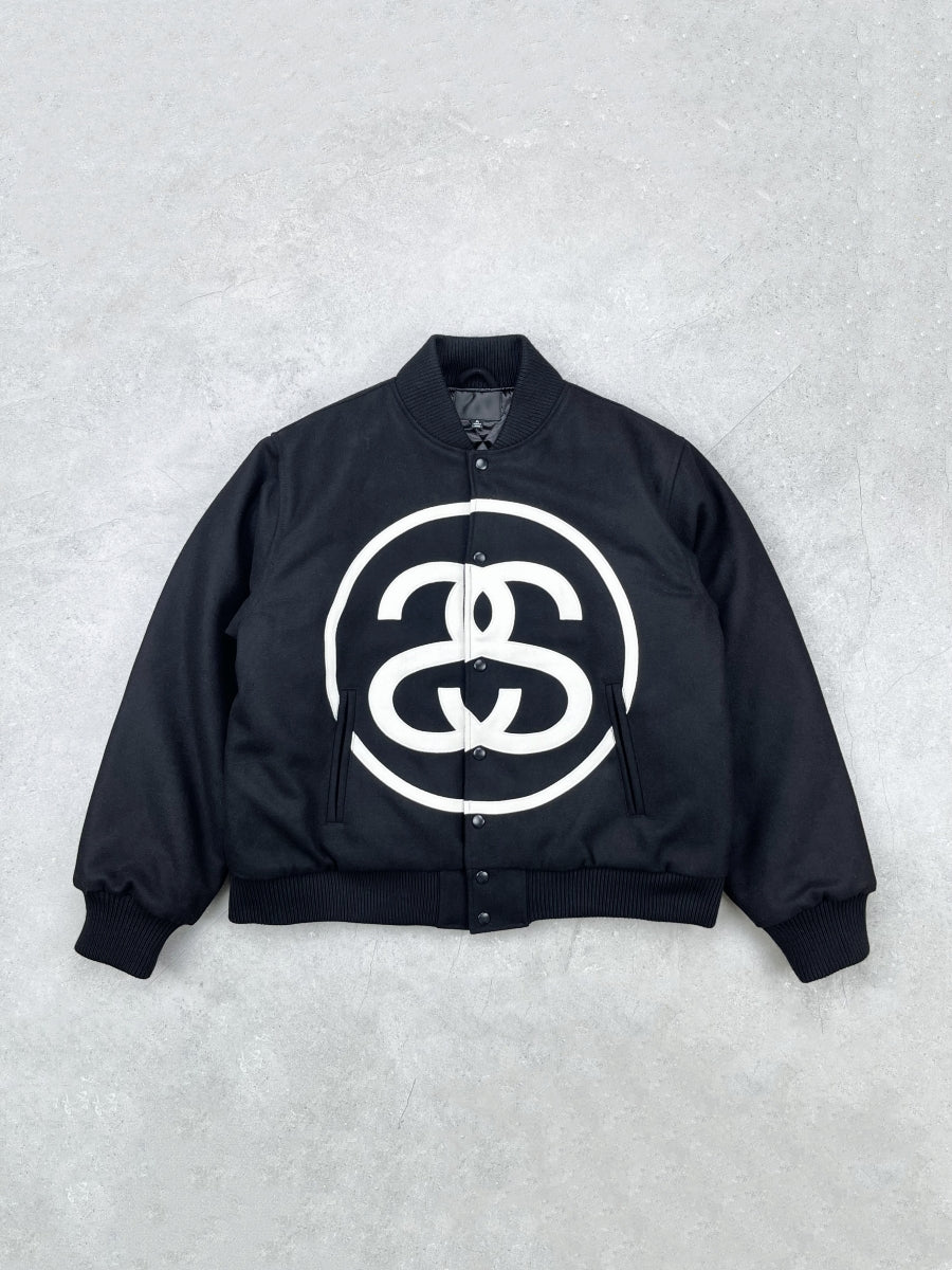 Self-made i795 Double-S Stussy Wool Varsity Jacket – Heavyweight Loose Baseball