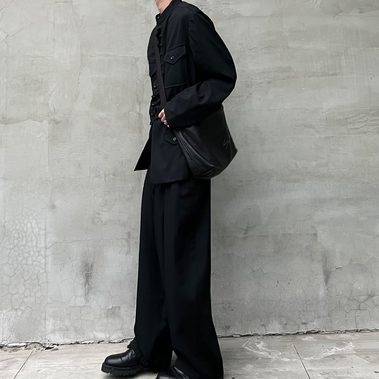 Self-made Yohji Yamamoto Twelve Pleat Wool Tapered Draped Wide Straight Trousers