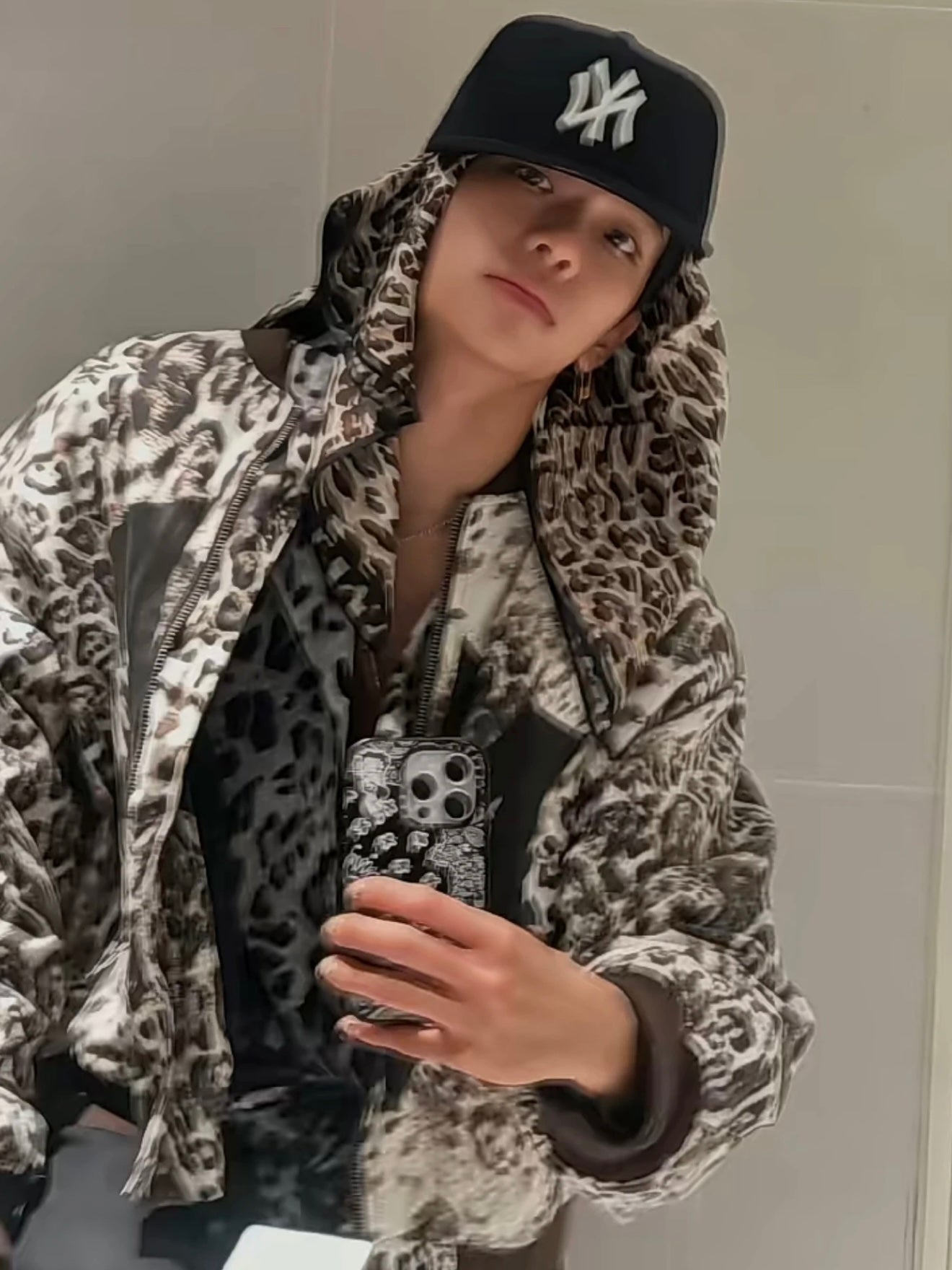 Mowalola x Ksubi Cheetah Print Bomber - Distressed Zip-Up Jacket Deconstructed Details