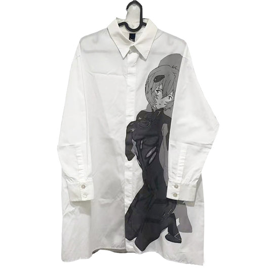 Yohji Yamamoto Dark Vibe Neon Genesis Evangelion EVA Rei Ayanami Casual Shirt