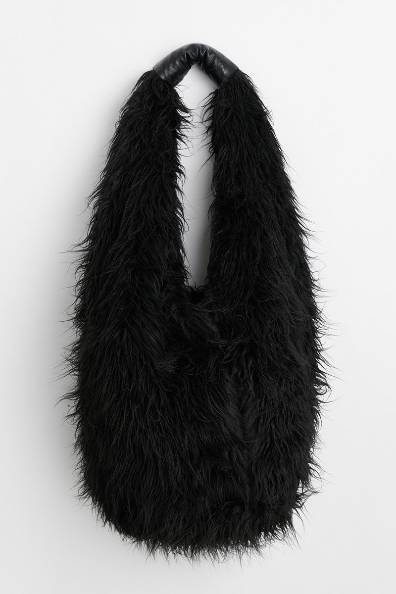 Our Legacy Faux Shearling Shoulder Bag - Oversized Furry Tote Faux Fur Crossbody