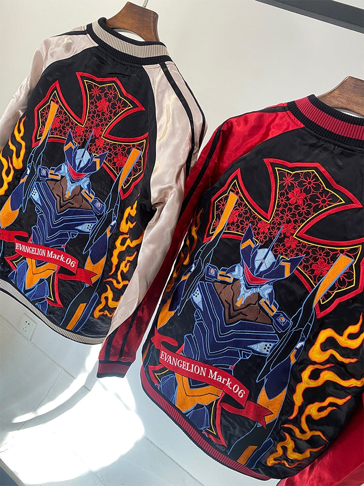 EVA Collaboration Rei Ayanami & Kaworu Nagisa Yokosuka Embroidered Reversible Jacket