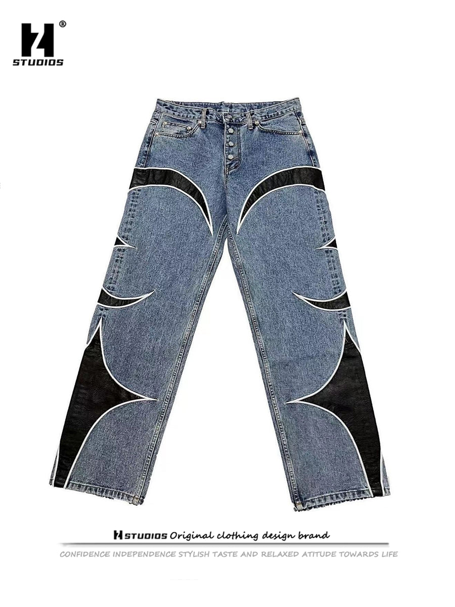 Thug Club Vintage Washed Crescent Patchwork Jeans Henry Lau ASAP Rocky Edition