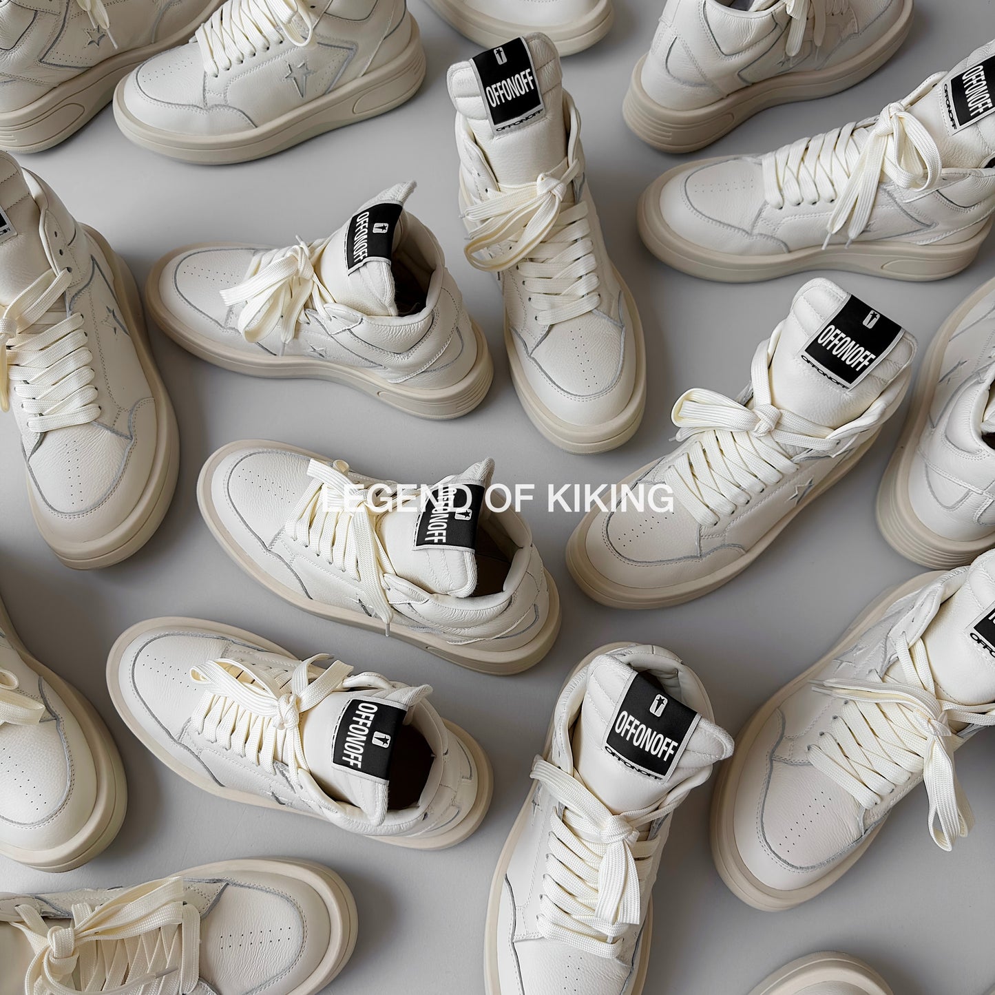 Self-made RO High-Top Leather Sneakers - Rick Owens Round-Toe Lace-Ups