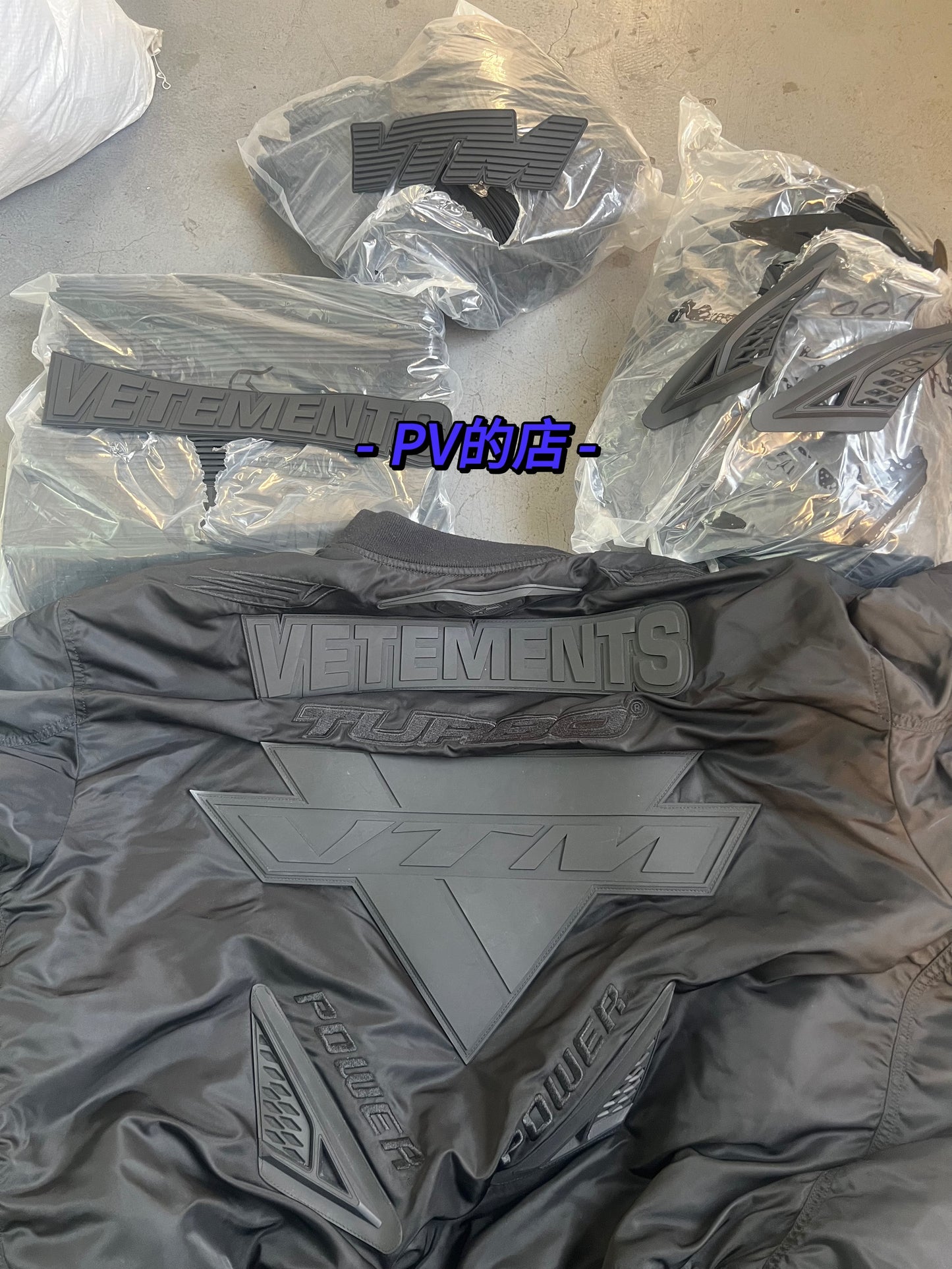 Self-made Vetements 23FW Alpha Black Race Car Air Force Jacket Cotton Bomber