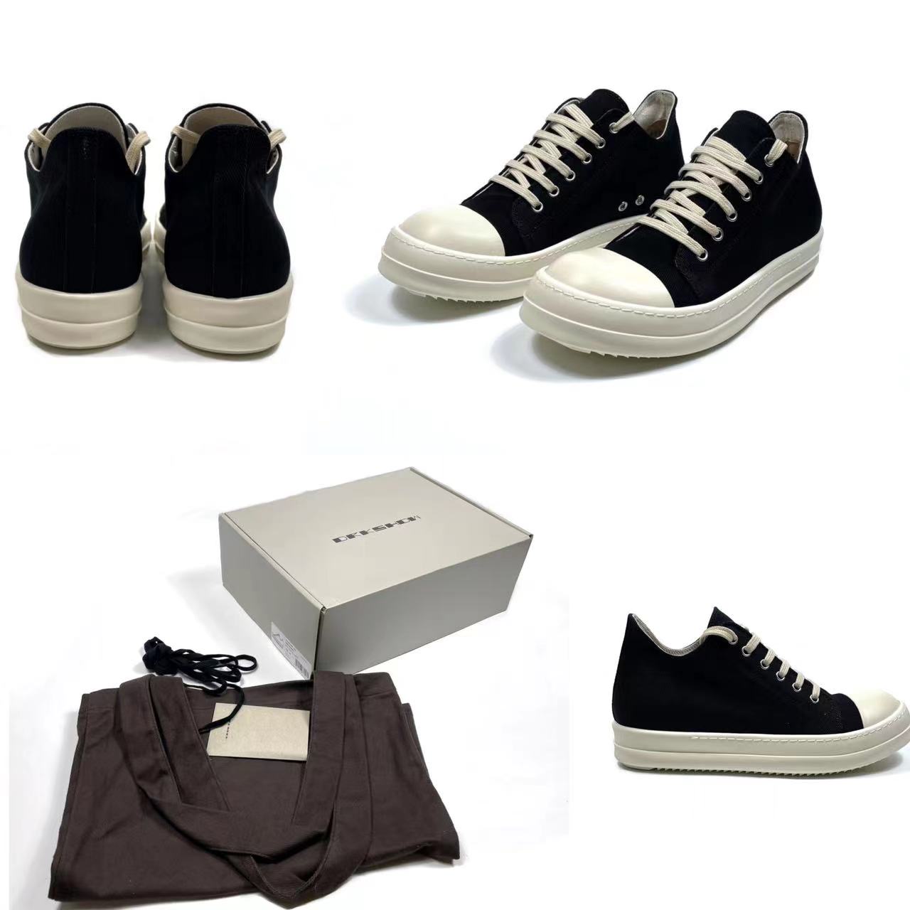 RO 23SS Leather Milk Fragrance Sole Dark High Street Low-Top Shoes RICK OWENS