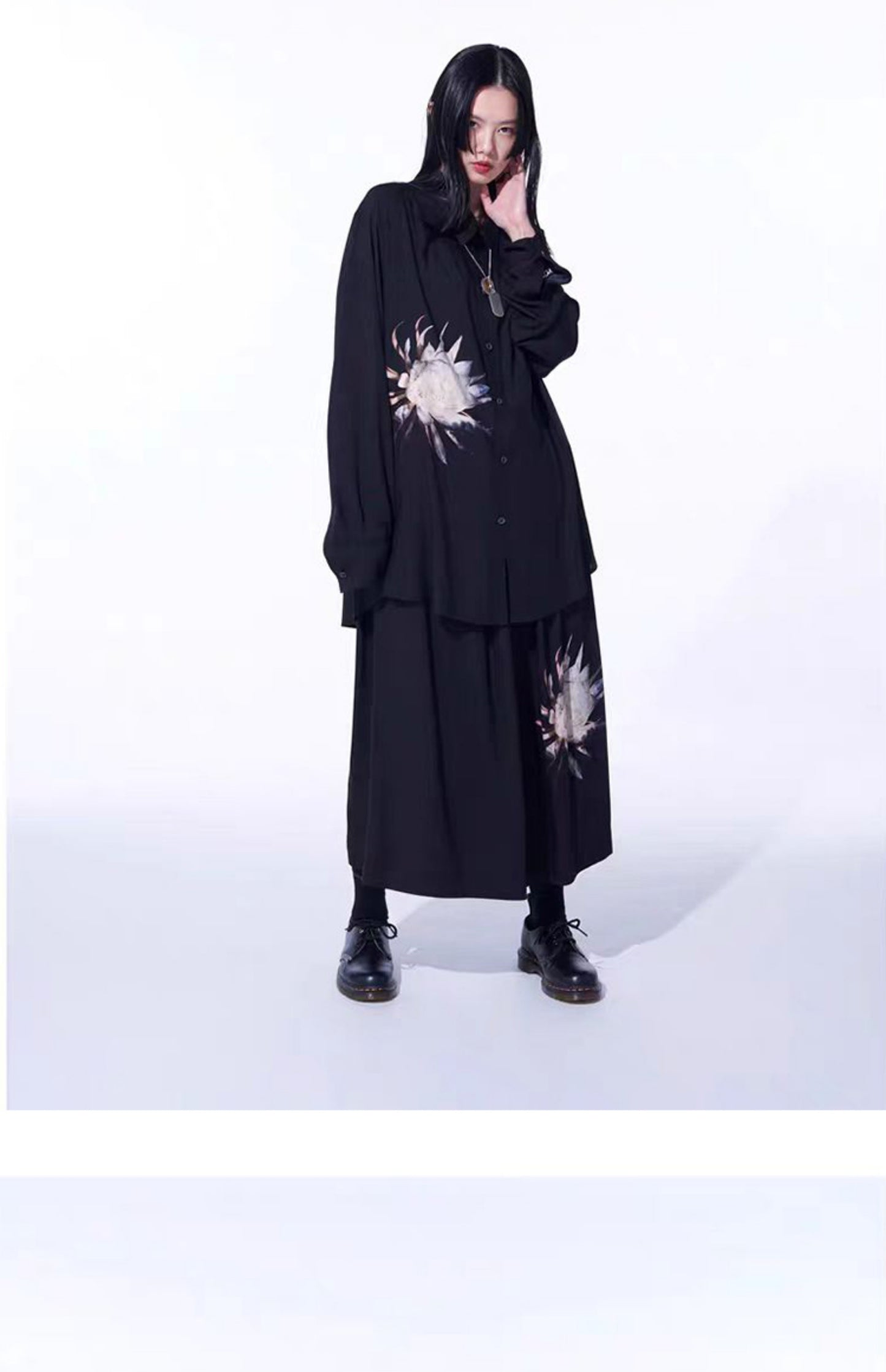 Donclickin Yohji Yamamoto Floral Print "Queen of the Night" Shirt Long Sleeve