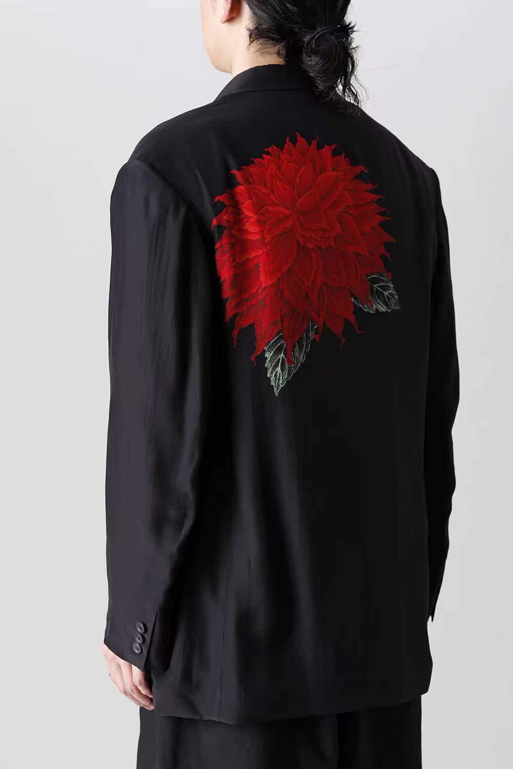 Self-made Yohji Dark Blazer – 22SS Red Dahlia Yamamoto Floral Jacket Couples