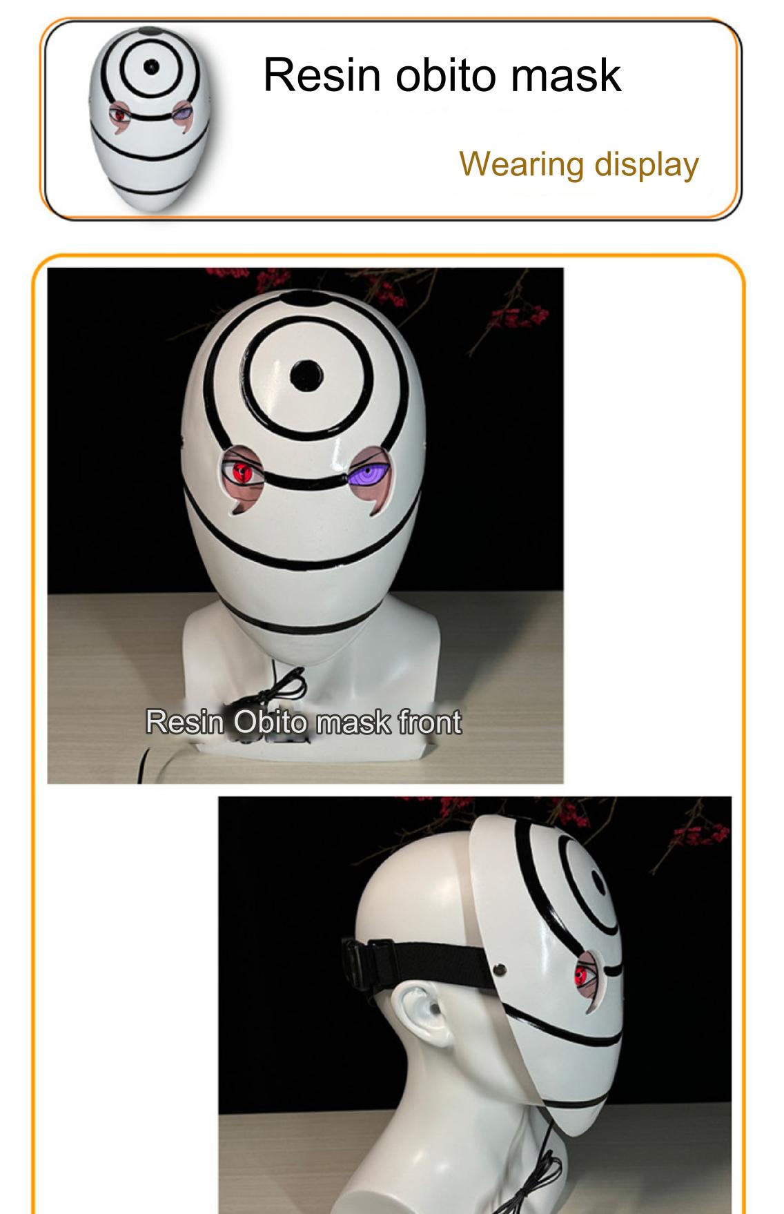 Uchiha Itachi Obito Glowing Sharingan Naruto Ninja Halloween White Masks Cosplay