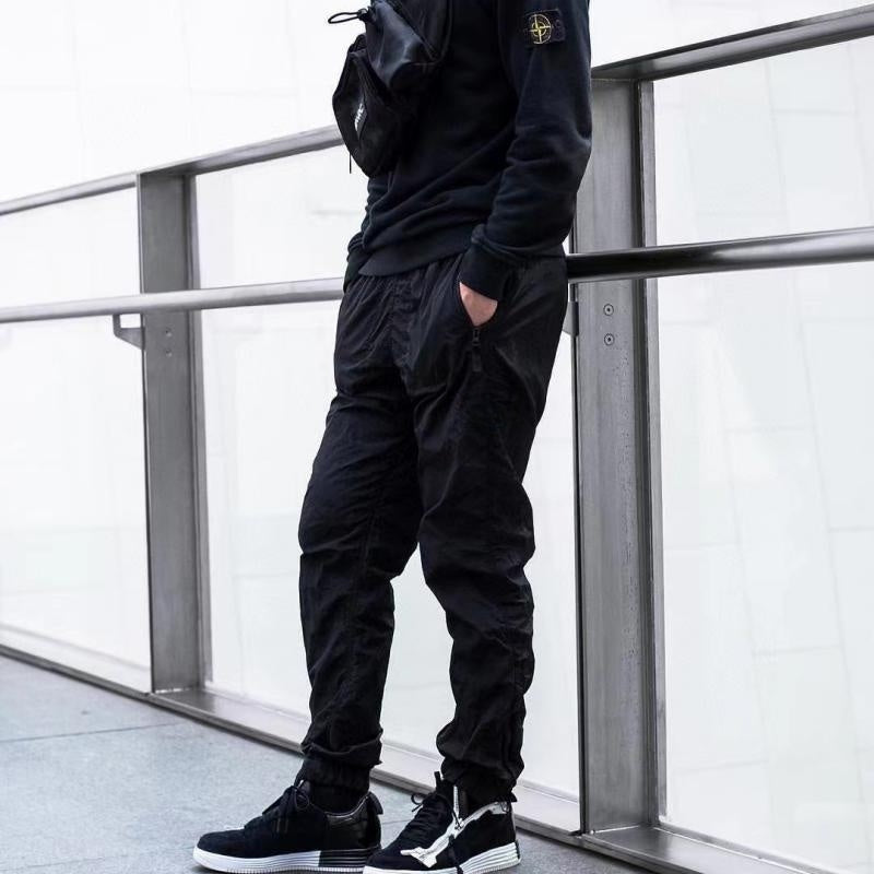 Self-made Stone Island 18FW Metallic Nylon High Street Zipper Cuff Cargo Pants