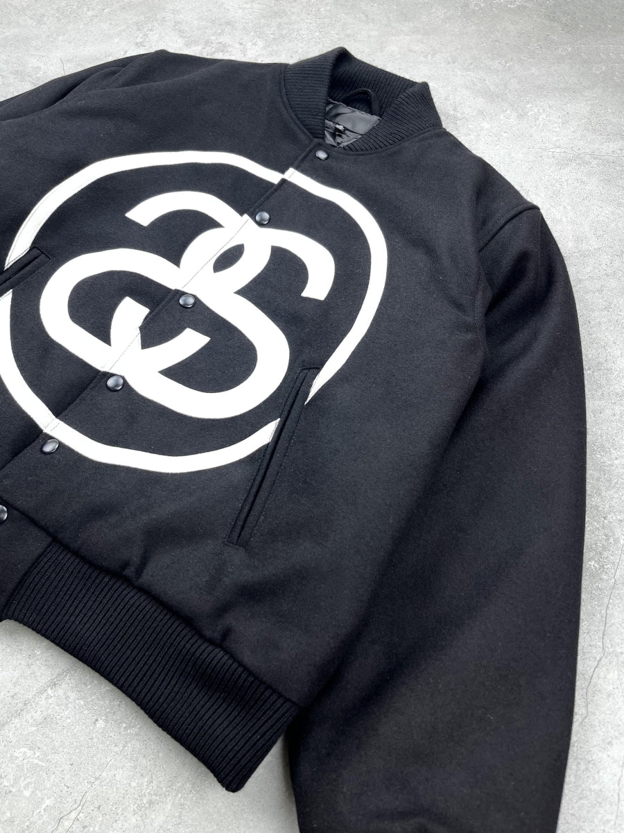 Self-made i795 Double-S Stussy Wool Varsity Jacket – Heavyweight Loose Baseball