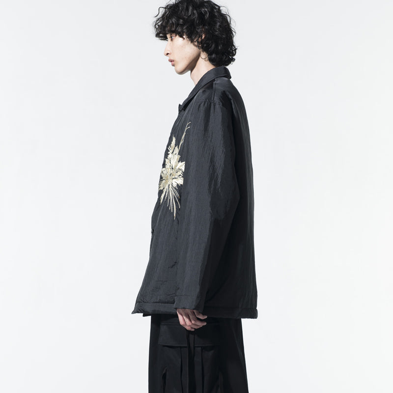 Self-made Yohji Yamamoto SYTE Nylon Lightweight Embroidered Floral Loose Jacket Coat