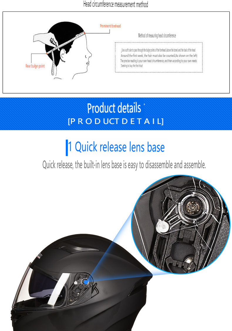 Soul-Eater/3C DOT Dual Visors Winter Bluetooth Motorcycle Full-cover Helmet