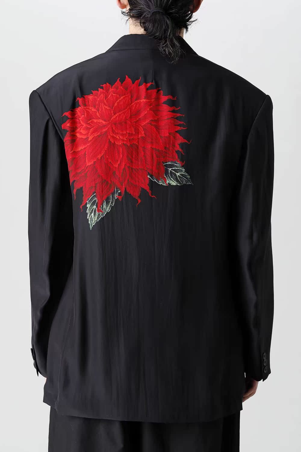 Self-made Yohji Dark Blazer – 22SS Red Dahlia Yamamoto Floral Jacket Couples