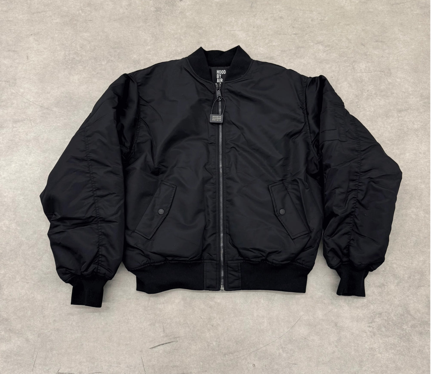 Self-made Hood By Air Fringe Bomber – HBA Embroidered Slogan Jacket