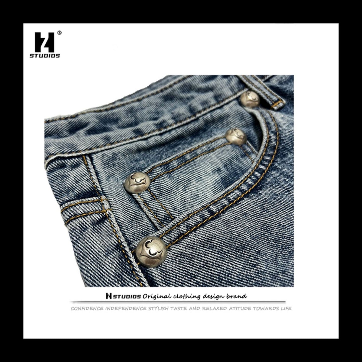 Thug Club Vintage Washed Crescent Patchwork Jeans Henry Lau ASAP Rocky Edition