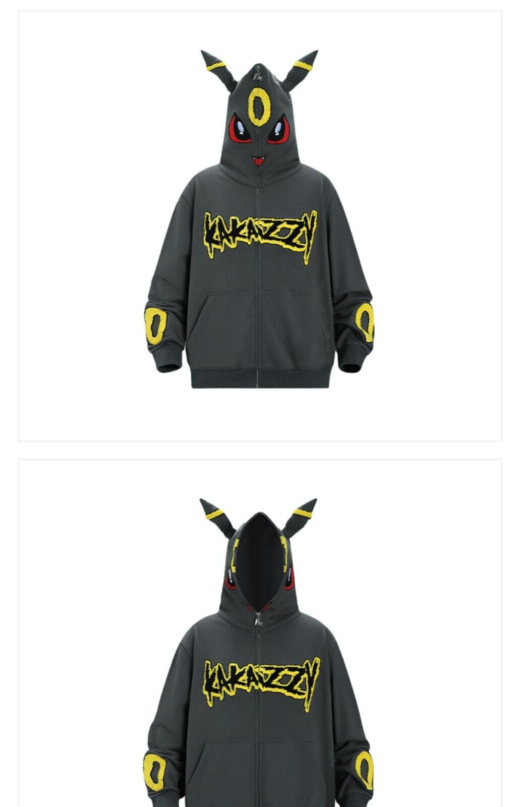 KAKAZZY Pokémon Moon Umbreon Heavyweight Hoodie Couple Hooded Loose Outerwear