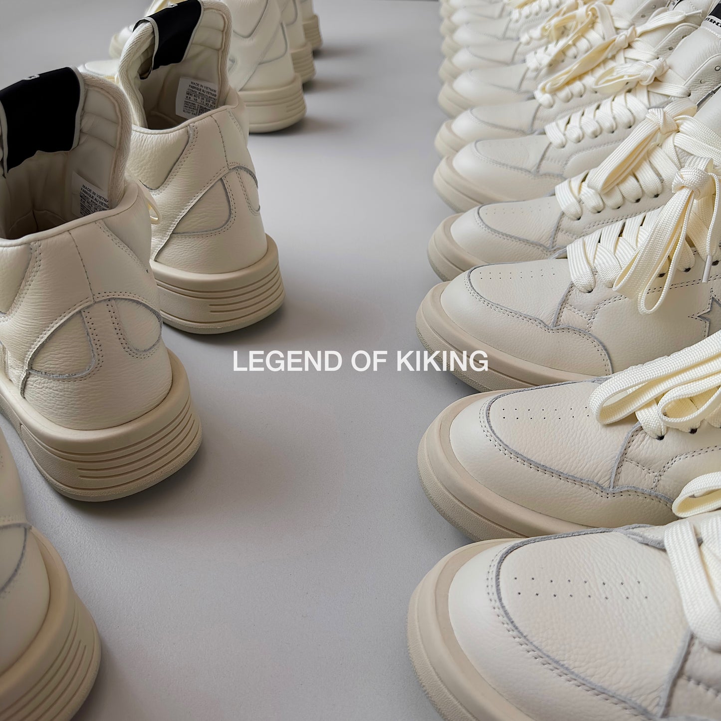 Self-made RO High-Top Leather Sneakers - Rick Owens Round-Toe Lace-Ups
