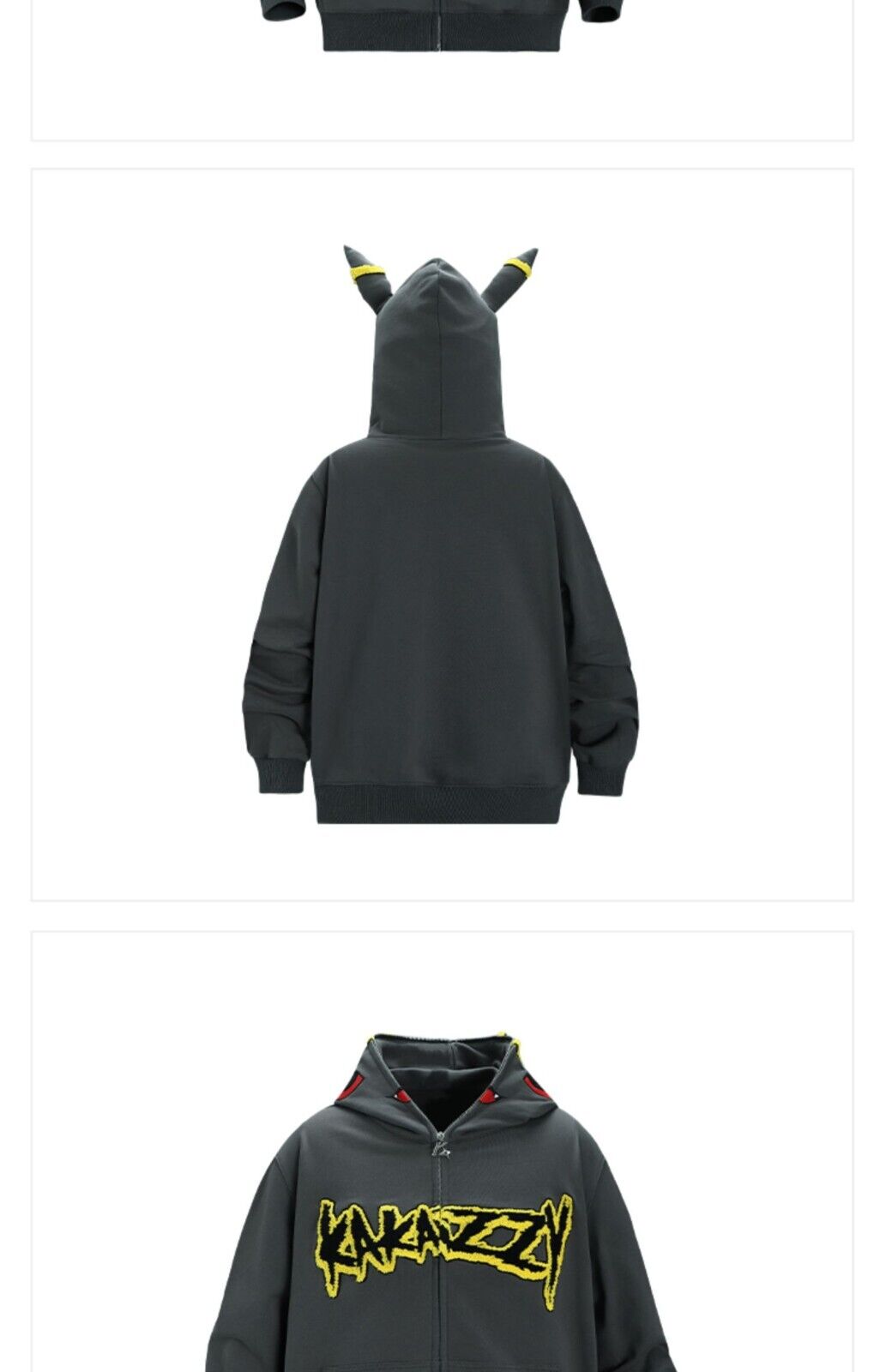 KAKAZZY Pokémon Moon Umbreon Heavyweight Hoodie Couple Hooded Loose Outerwear