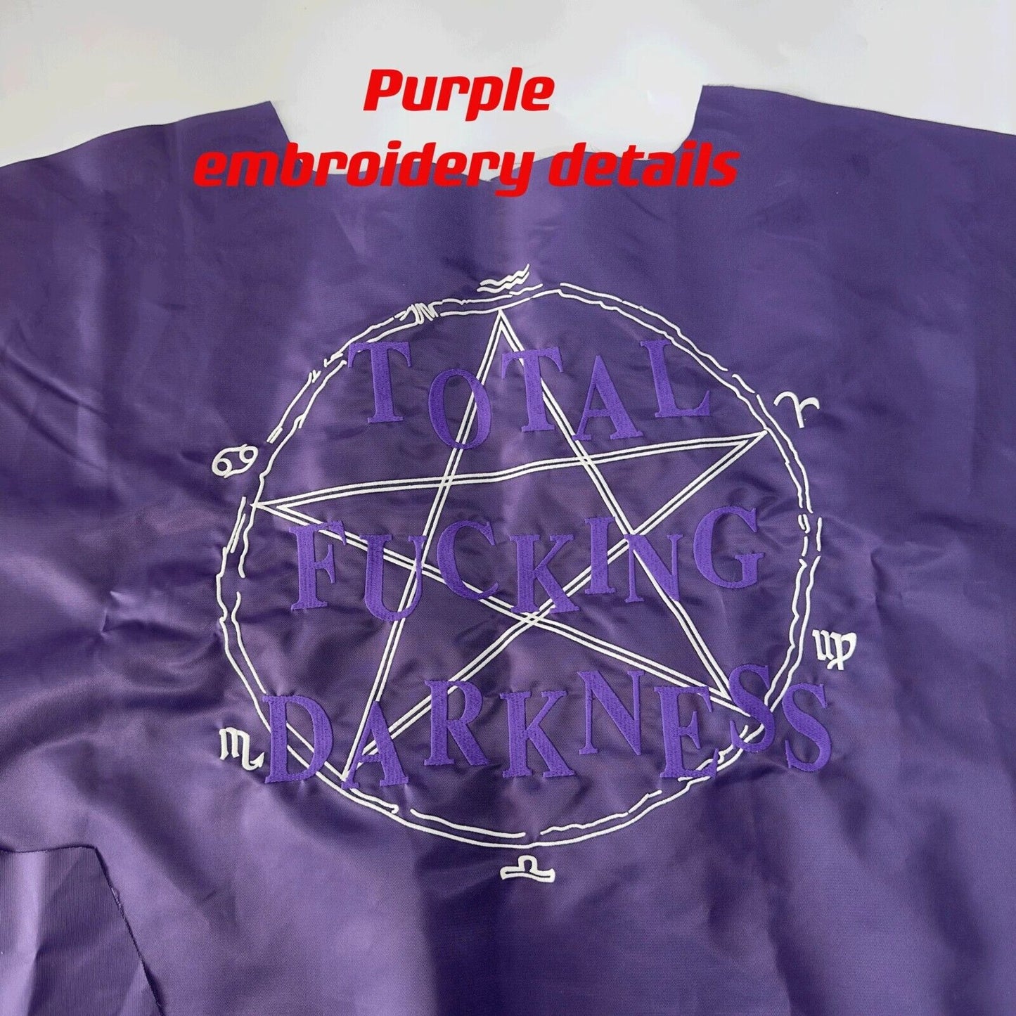 Self-Made VETEMENTS Embroidered Pentagram Magic Array Bomber Hooded Loose Jacket