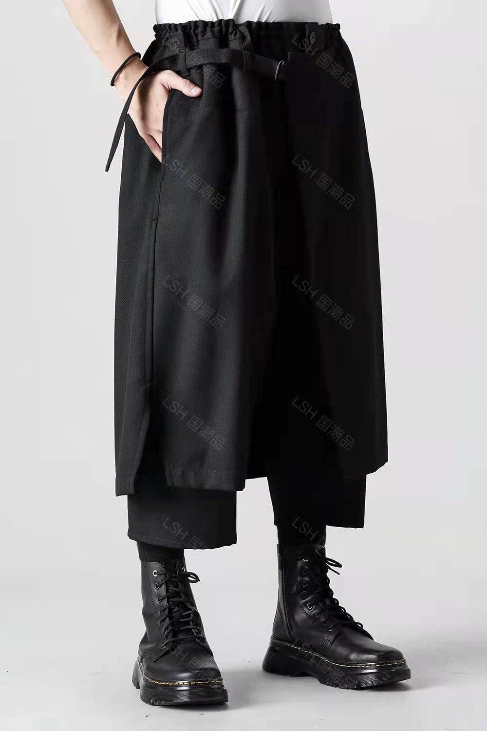 24SS Yohji Yamamoto Double-Layer Skirt Pants – Lightweight Wrinkle-Resistant