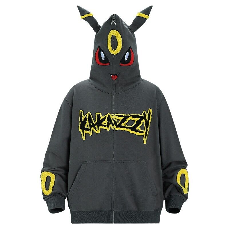 KAKAZZY Pokémon Moon Umbreon Heavyweight Hoodie Couple Hooded Loose Outerwear