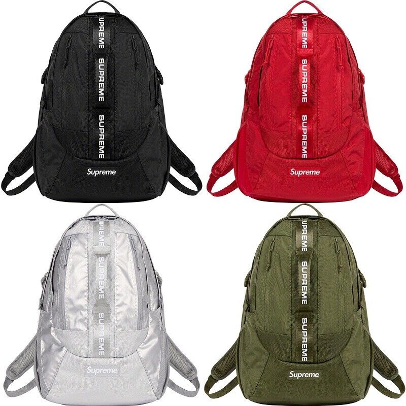 Self-Made Supreme 22FW Waterproof Nylon Backpack Unisex Bookbag Travel Gym Bag