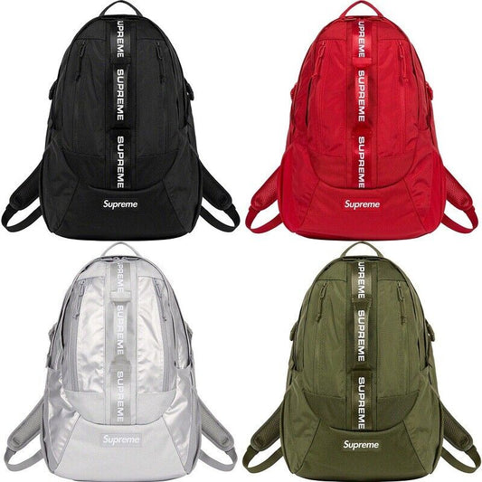 Self-Made Supreme 22FW Waterproof Nylon Backpack Unisex Bookbag Travel Gym Bag