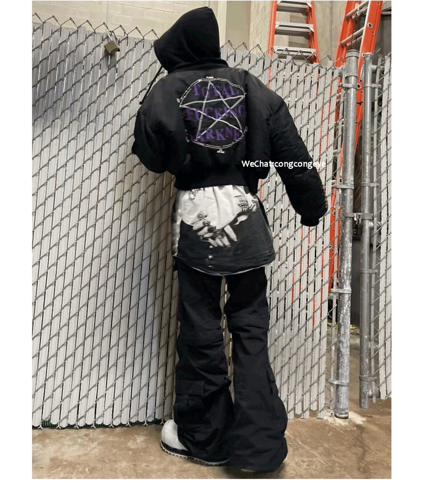 Self-Made VETEMENTS Embroidered Pentagram Magic Array Bomber Hooded Loose Jacket