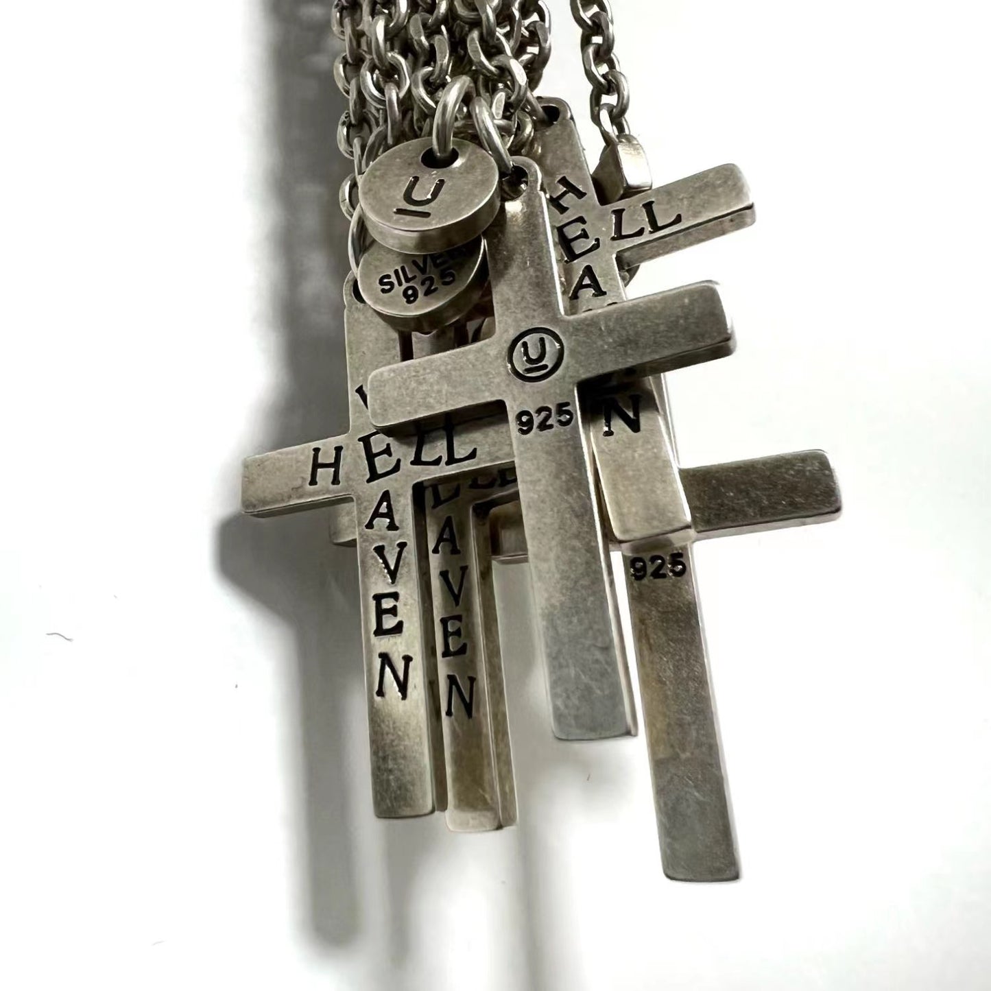UNDERCOVER AW02 'Witch' Heaven/Hell Cross Pendant - 925 Silver ARCHIVE Necklace
