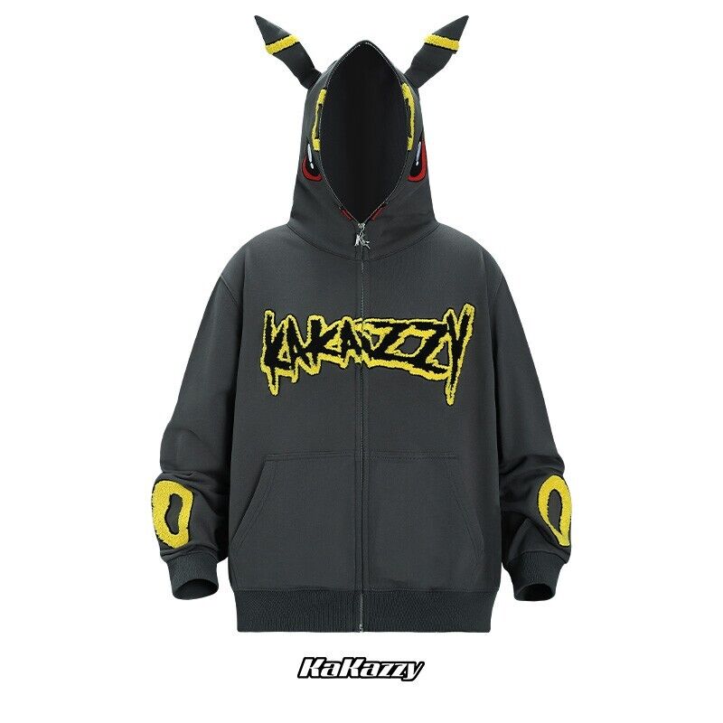 KAKAZZY Pokémon Moon Umbreon Heavyweight Hoodie Couple Hooded Loose Outerwear