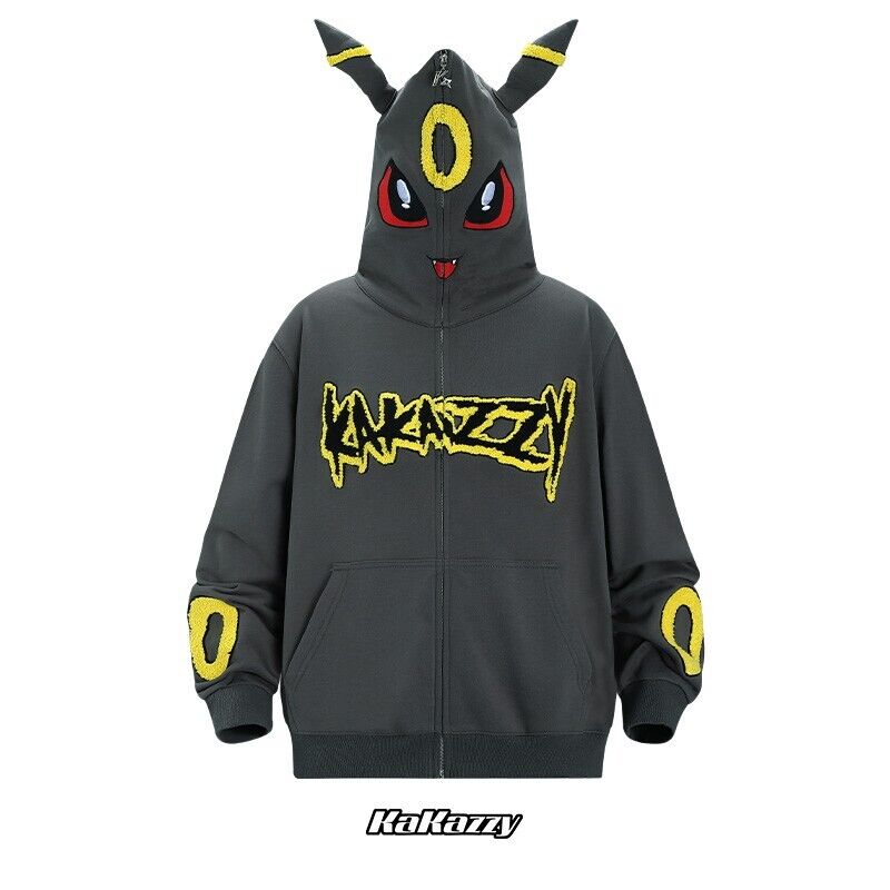 KAKAZZY Pokémon Moon Umbreon Heavyweight Hoodie Couple Hooded Loose Outerwear