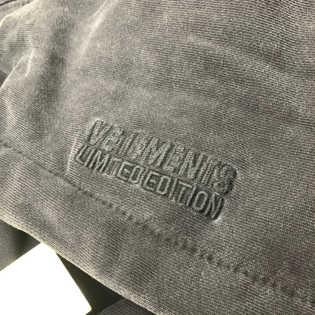 Self-made Vetements 23FW Heavy Washed Distressed Deconstructed Zip Hoodie