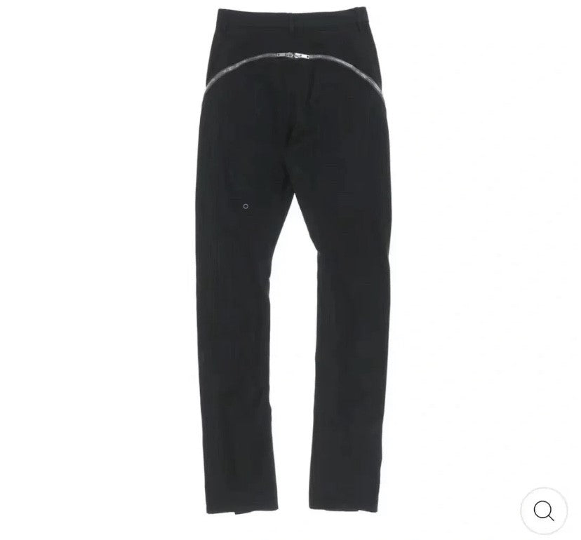 Self-made Rick Owen ACBT Dark Multi-Zip Wide-Leg Stacked Slimming Flared Denim Trousers