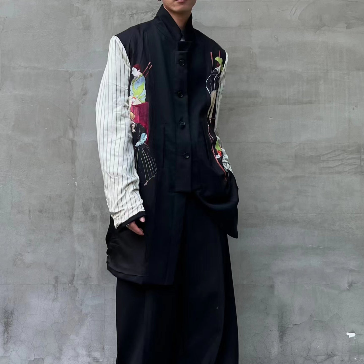 Self-Made Yohji Rokumeikan Double-Breasted Double-Faced Layered Jacket Blazer