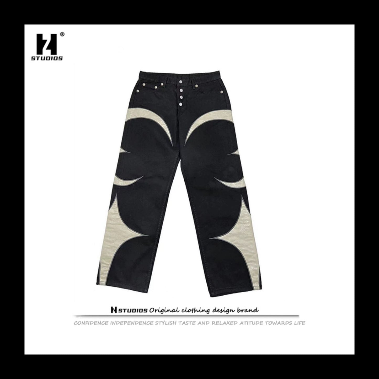 Thug Club Vintage Washed Crescent Patchwork Jeans Henry Lau ASAP Rocky Edition