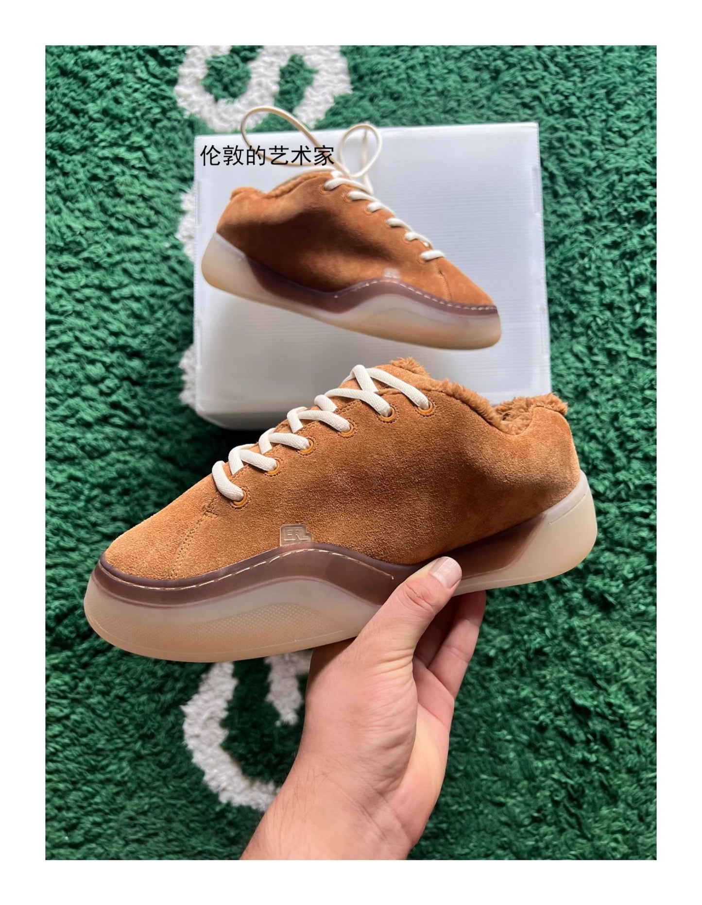 24SS Self-made ERL TRACK Bread Skate Shoes Suede Corduroy Chunky Sneakers Unisex