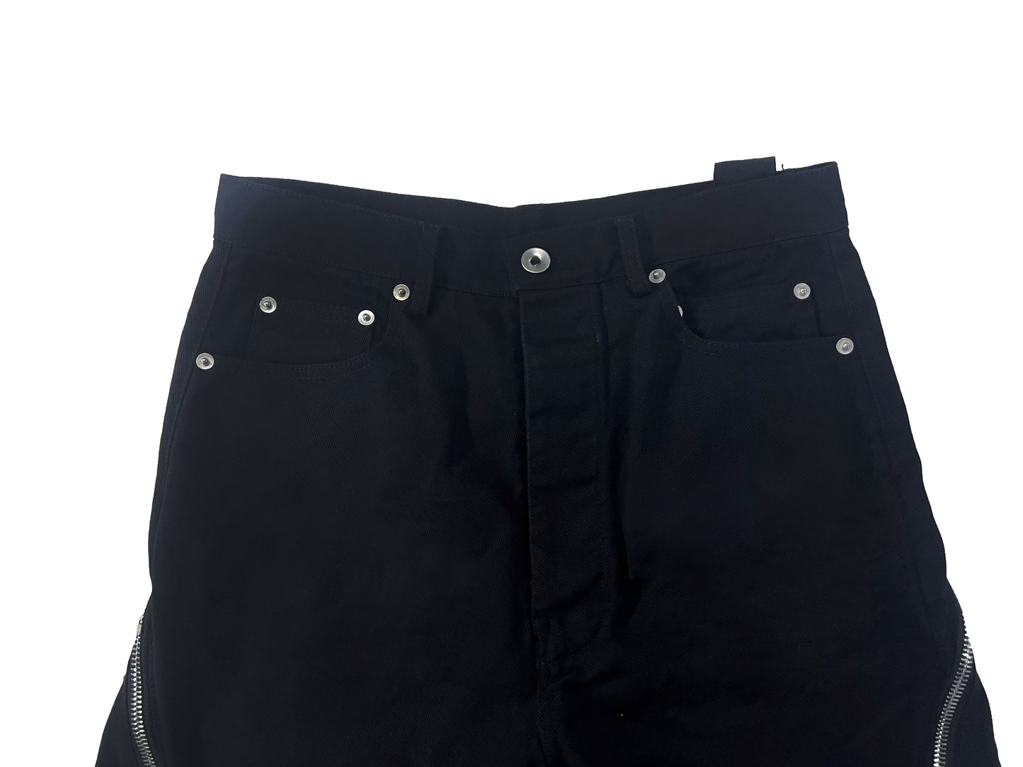 Self-made Rick Owen ACBT Dark Multi-Zip Wide-Leg Stacked Slimming Flared Denim Trousers