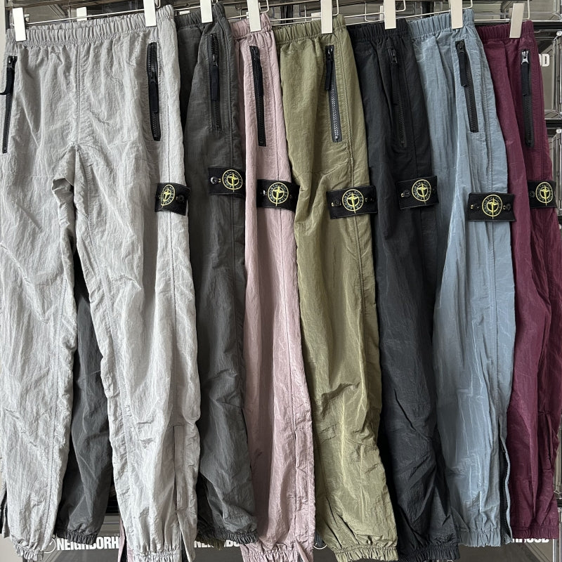 Self-made Stone Island 18FW Metallic Nylon High Street Zipper Cuff Cargo Pants