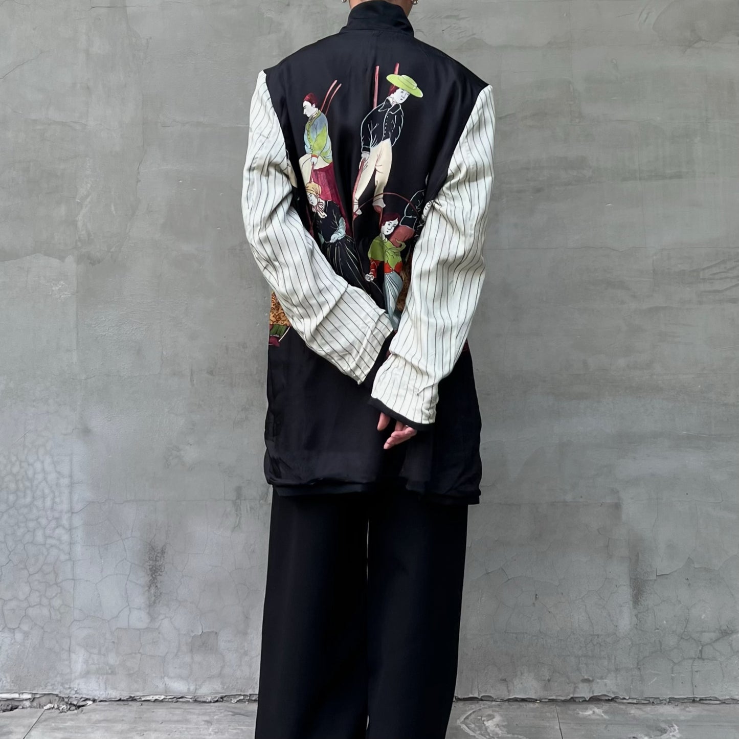 Self-Made Yohji Rokumeikan Double-Breasted Double-Faced Layered Jacket Blazer