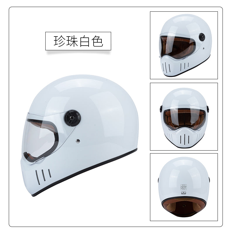 Full Coverage Retro Motorcycle Helmet Cruiser Bike Full-Face All-Season Racing