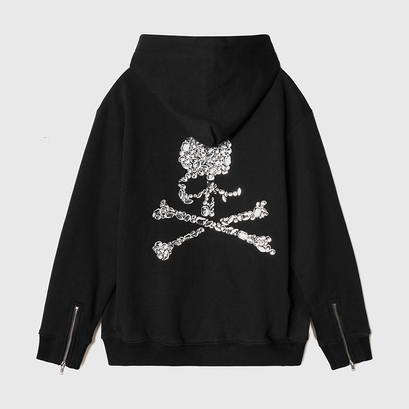 MASTERMIND Heavyweight 600g Acrylic Diamond Skull Hoodie Handmade MMJ Sweatshirt