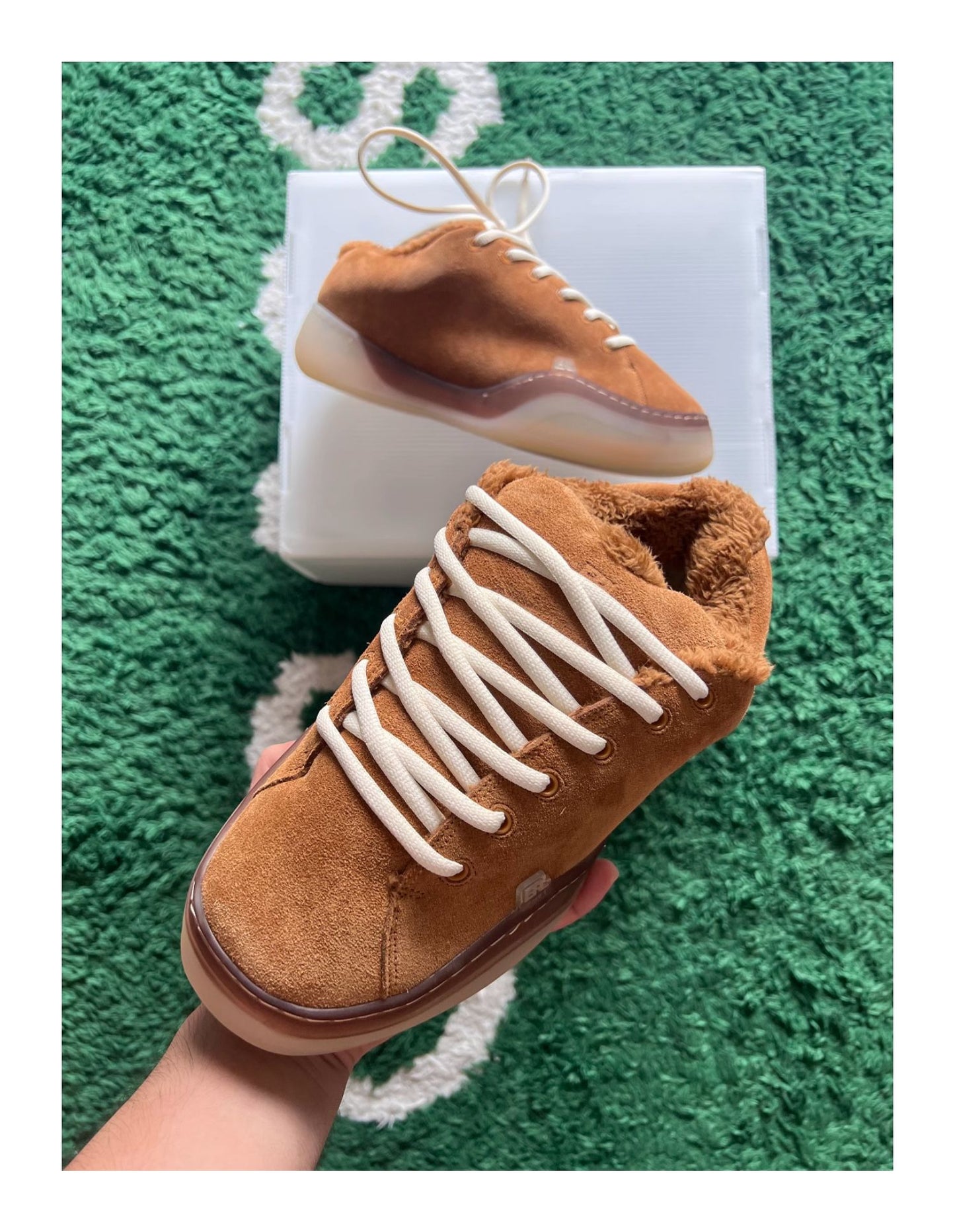 24SS Self-made ERL TRACK Bread Skate Shoes Suede Corduroy Chunky Sneakers Unisex