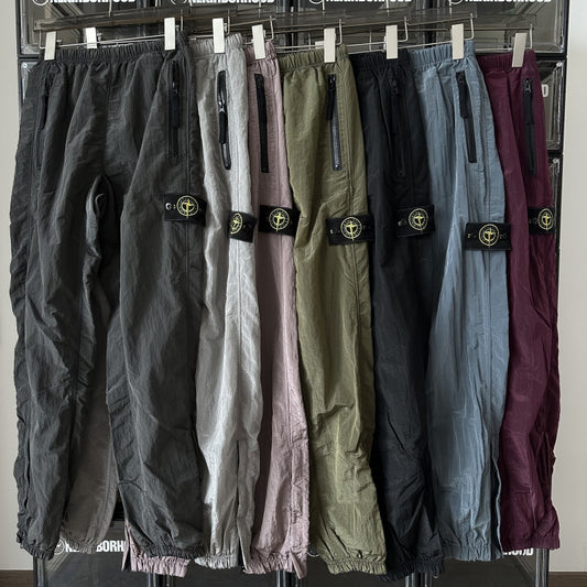 Self-made Stone Island 18FW Metallic Nylon High Street Zipper Cuff Cargo Pants