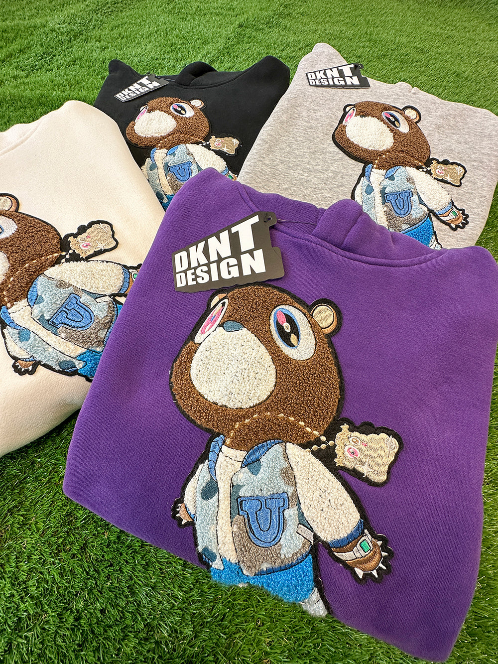 KANYE Dropout Bear Graduation Hoodie - 24FW Towel Embroidery Heavyweight