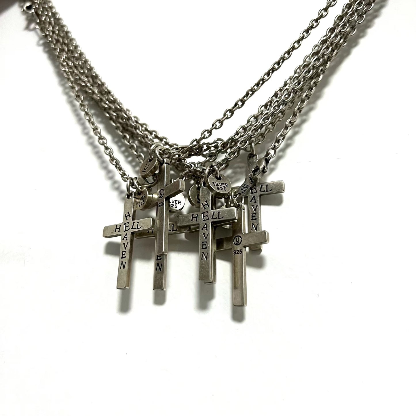 UNDERCOVER AW02 'Witch' Heaven/Hell Cross Pendant - 925 Silver ARCHIVE Necklace