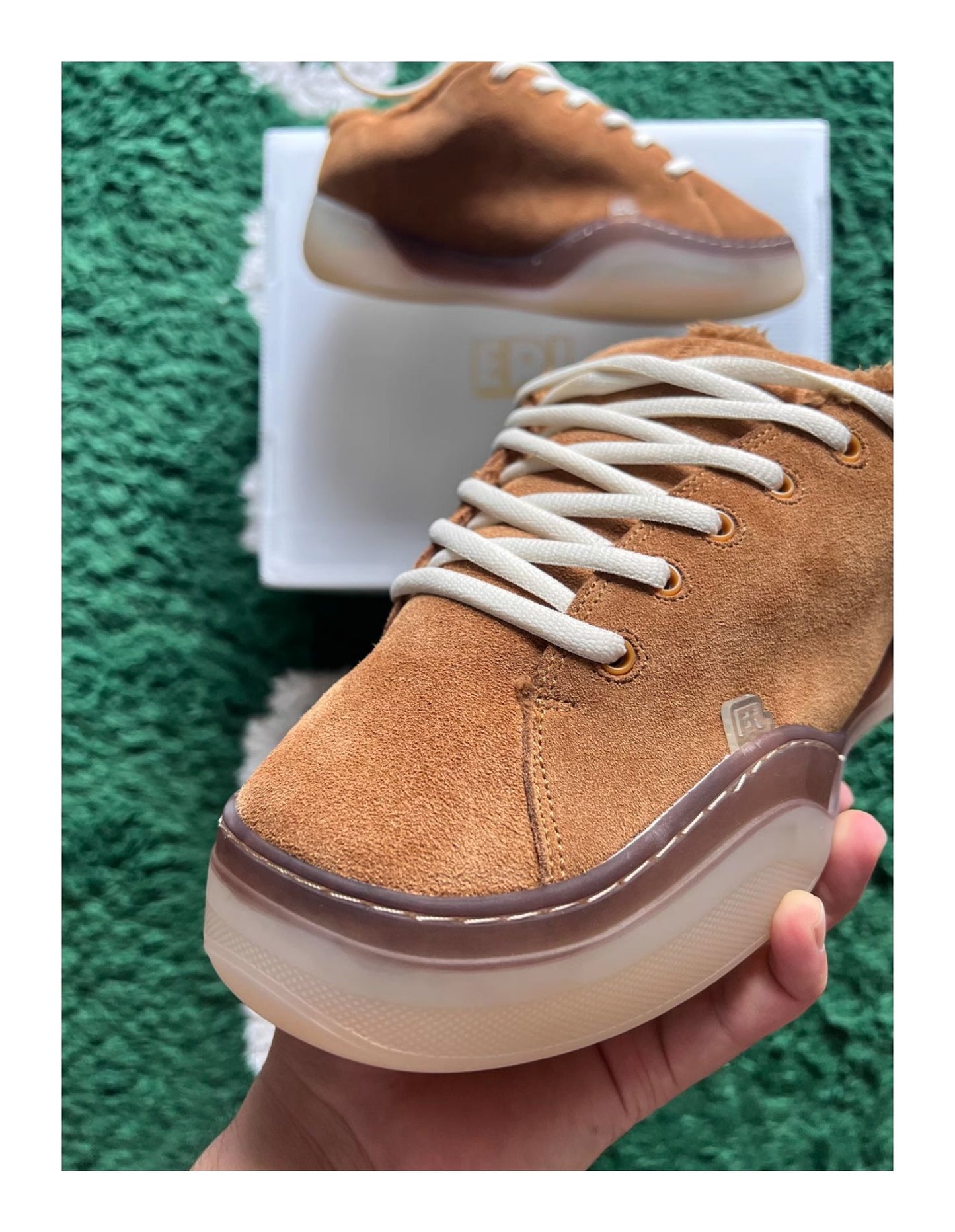 24SS Self-made ERL TRACK Bread Skate Shoes Suede Corduroy Chunky Sneakers Unisex